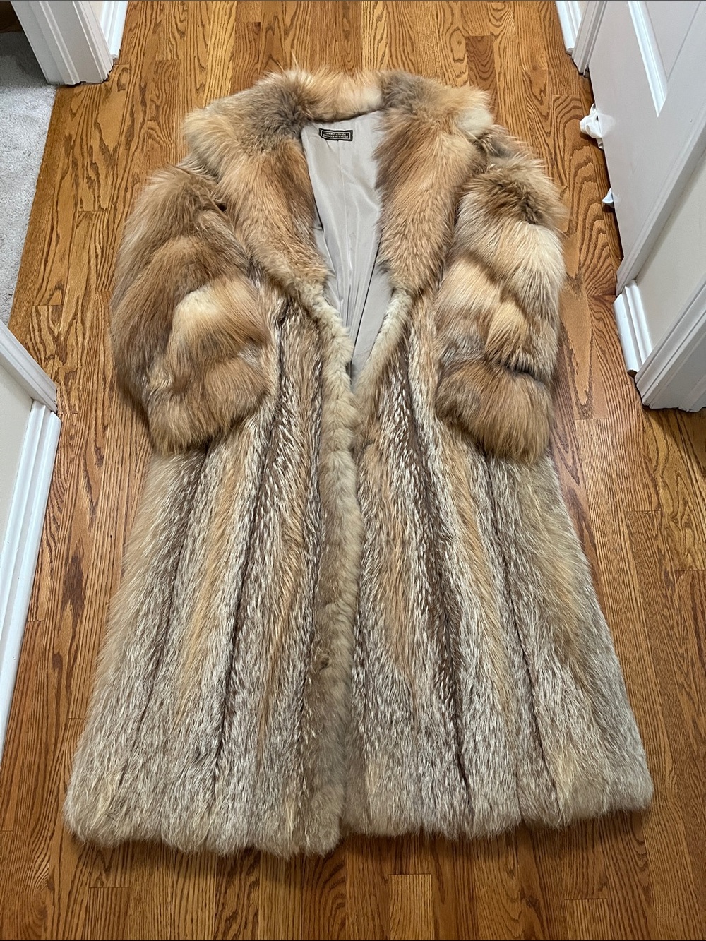 Vintage Luxury Full-Length Fawn Fox Fur Coat (Made in Canada)